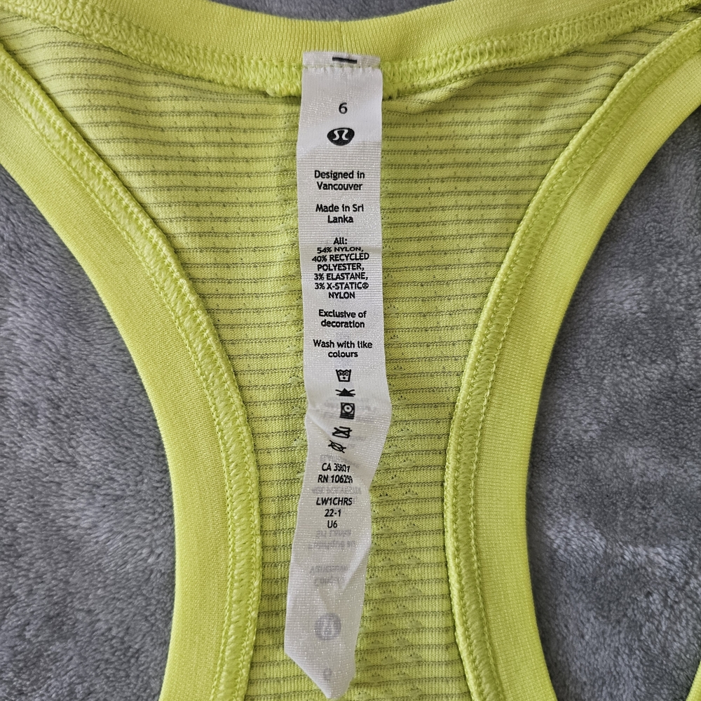 lululemon athletica Neon Yellow and Coral Ribbed Racerback Tank Tops - Picture 8 of 16